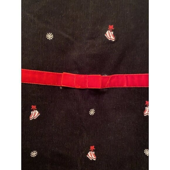 Hartstrings Sz 12 Black Corduroy Skater‎ Snowflake  Girl’s Dress Jumper - Picture 3 of 6